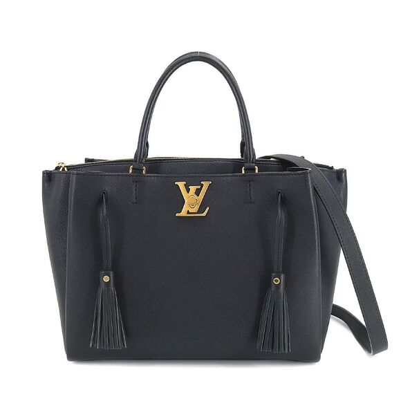 Louis Vuitton LockMe 2 Shoulder Bag Leather Noir - Picture 1 of 9